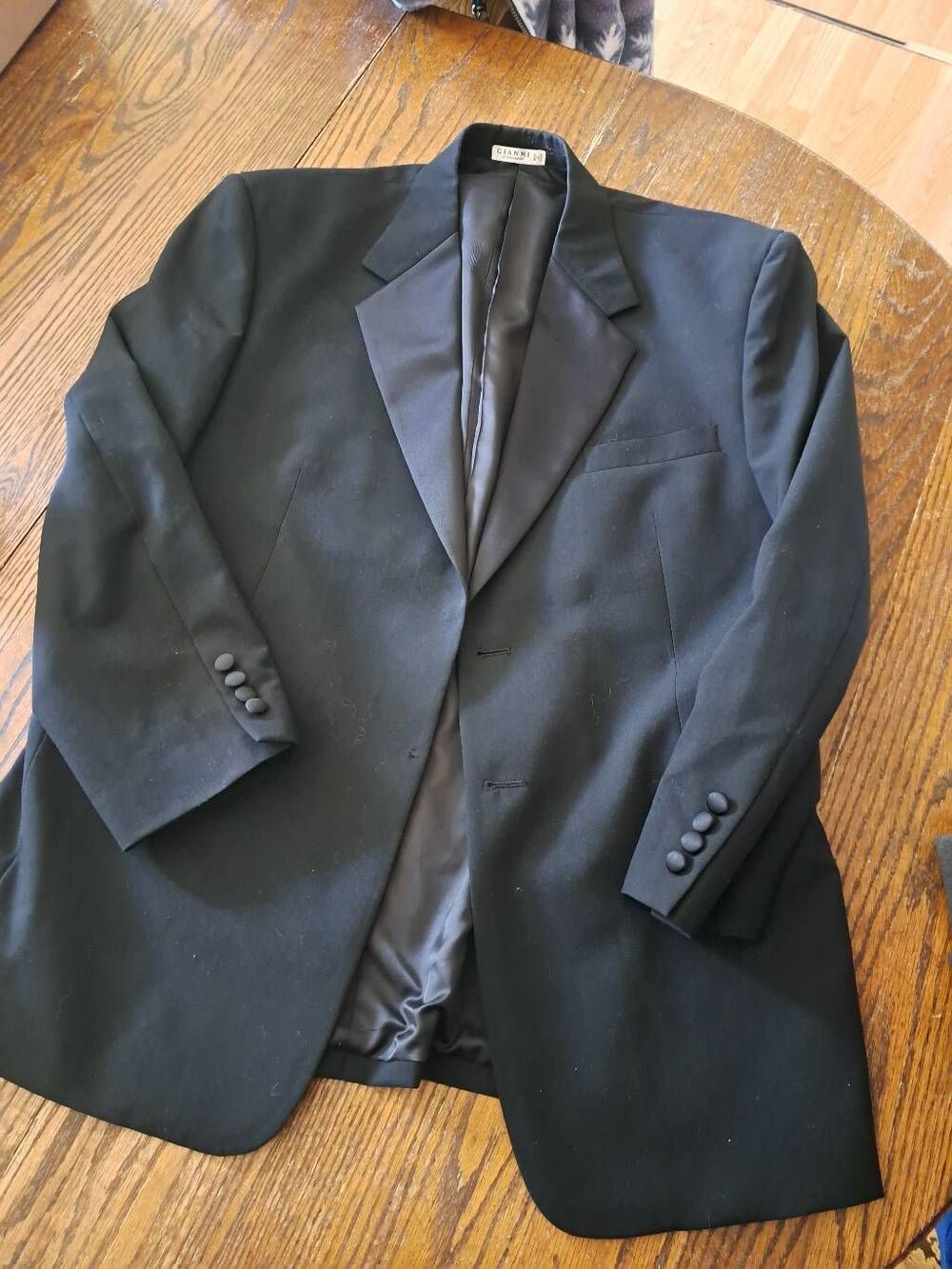 43 Regular Gianni Roma Black Wool Ventless Suit Coat Sports Jacket Formal Wear